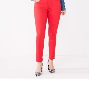 Draper James RSVP skinny Red roll cuff pants